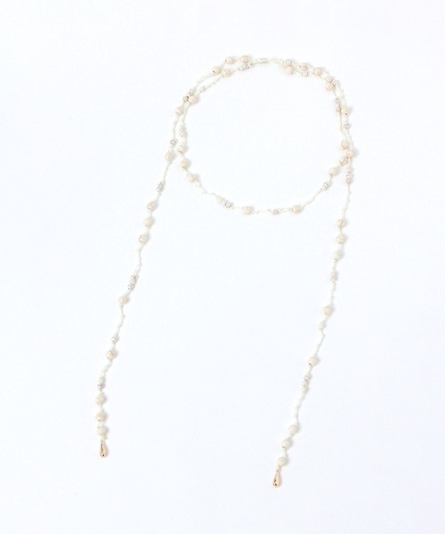 LEPSIM（レプシィム）の「ビーズマルチタイ　665356（ネックレス・レディース・ブラック/アイボリー・ONE SIZE）」の5枚目の写真