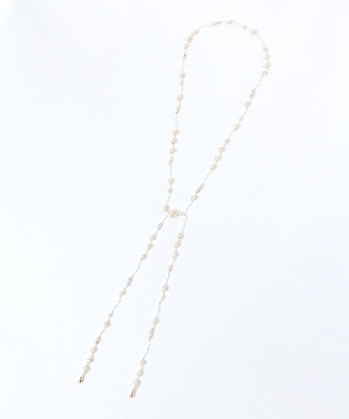 LEPSIM（レプシィム）の「ビーズマルチタイ　665356（ネックレス・レディース・ブラック/アイボリー・ONE SIZE）」の7枚目の写真