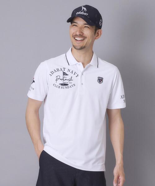 adabat（アダバット）の「【ADABAT NAVY】吸水速乾/UVカット カノコグラフィックロゴ半袖ポロシャツ（ポロシャツ・メンズ・ホワイト系1/ネイビー系・52/50/48/46）」の6枚目の写真