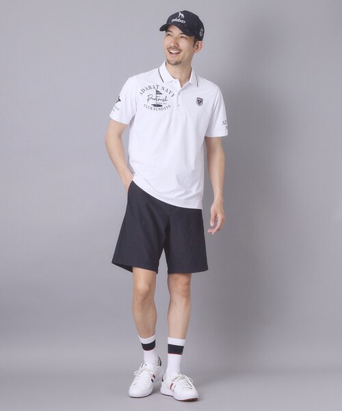 adabat（アダバット）の「【ADABAT NAVY】吸水速乾/UVカット カノコグラフィックロゴ半袖ポロシャツ（ポロシャツ・メンズ・ホワイト系1/ネイビー系・52/50/48/46）」の8枚目の写真