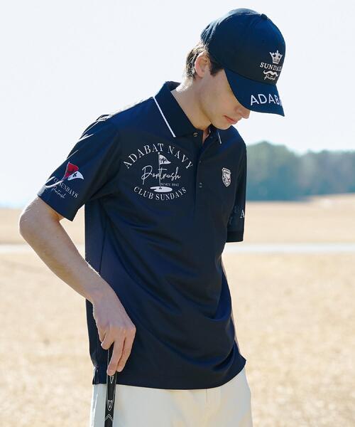 adabat（アダバット）の「【ADABAT NAVY】吸水速乾/UVカット カノコグラフィックロゴ半袖ポロシャツ（ポロシャツ・メンズ・ホワイト系1/ネイビー系・52/50/48/46）」の12枚目の写真