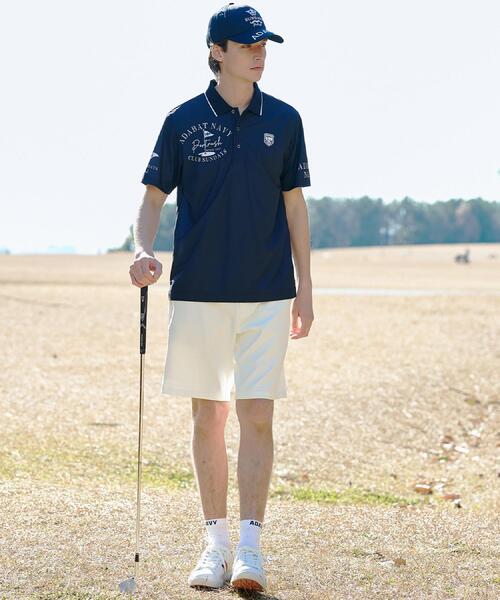 adabat（アダバット）の「【ADABAT NAVY】吸水速乾/UVカット カノコグラフィックロゴ半袖ポロシャツ（ポロシャツ・メンズ・ホワイト系1/ネイビー系・52/50/48/46）」の13枚目の写真