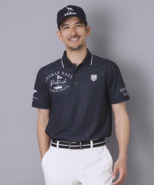 adabat（アダバット）の「【ADABAT NAVY】吸水速乾/UVカット カノコグラフィックロゴ半袖ポロシャツ（ポロシャツ・メンズ・ホワイト系1/ネイビー系・52/50/48/46）」の15枚目の写真