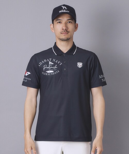 adabat（アダバット）の「【ADABAT NAVY】吸水速乾/UVカット カノコグラフィックロゴ半袖ポロシャツ（ポロシャツ・メンズ・ホワイト系1/ネイビー系・52/50/48/46）」の20枚目の写真