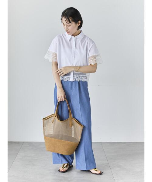 Te chichi(テチチ)の「レースヘムクロップトシャツ(シャツ/ブラウス・レディース・ベージュ/オフホワイト/サックスブルー・F)」の18枚目の写真