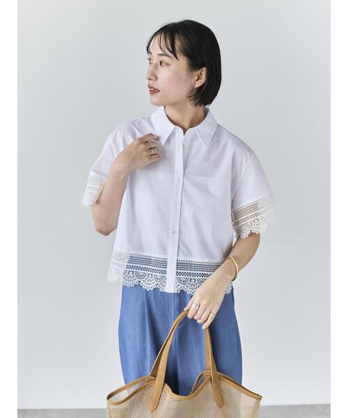 Te chichi(テチチ)の「レースヘムクロップトシャツ(シャツ/ブラウス・レディース・ベージュ/オフホワイト/サックスブルー・F)」の20枚目の写真