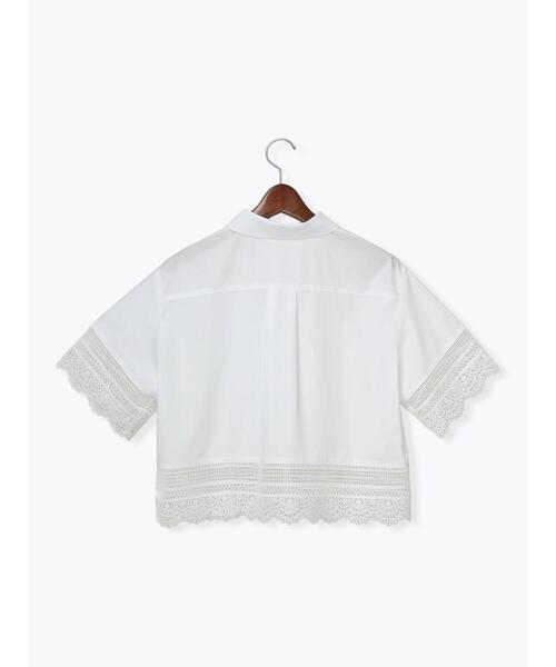 Te chichi(テチチ)の「レースヘムクロップトシャツ(シャツ/ブラウス・レディース・ベージュ/オフホワイト/サックスブルー・F)」の12枚目の写真