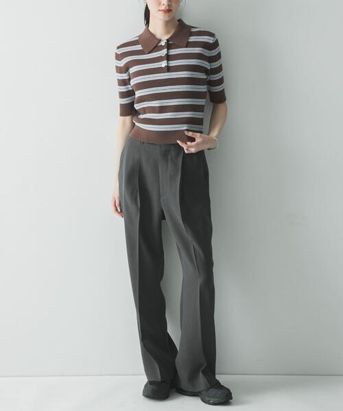 URBAN RESEARCH(アーバンリサーチ)の「コットンシルクハーフスリーブポロ衿ニット(ニット/セーター・レディース・ブラウン系その他/ホワイト系その他/レッド系その他・FREE)」の17枚目の写真