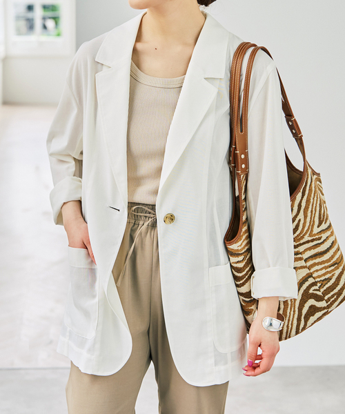 Spick & Span(スピックアンドスパン)の「シアートロジャケット(テーラードジャケット・レディース・ホワイト/その他9・38/36)」の5枚目の写真