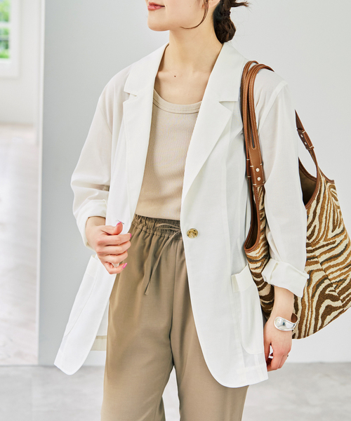 Spick & Span(スピックアンドスパン)の「シアートロジャケット(テーラードジャケット・レディース・ホワイト/その他9・38/36)」の6枚目の写真