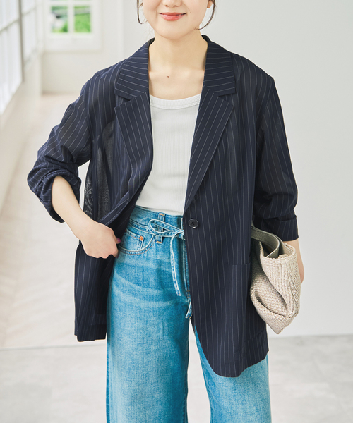 Spick & Span(スピックアンドスパン)の「シアートロジャケット(テーラードジャケット・レディース・ホワイト/その他9・38/36)」の12枚目の写真