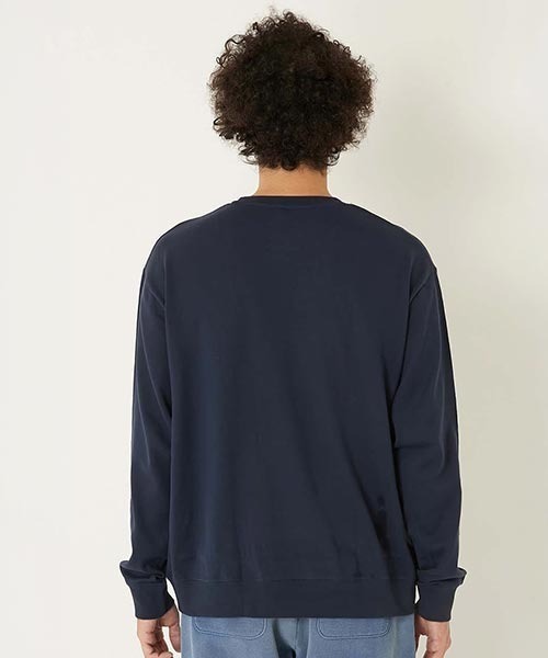 BLUE BLUE(ブルーブルー)の「FRUIT OF THE LOOM × BLUE BLUE /ニットライククルーネックポケットシャツ(スウェット・メンズ・ホワイト/ネイビー・S/M/L)」の9枚目の写真