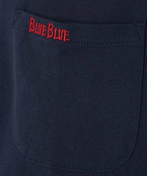 BLUE BLUE(ブルーブルー)の「FRUIT OF THE LOOM × BLUE BLUE /ニットライククルーネックポケットシャツ(スウェット・メンズ・ホワイト/ネイビー・S/M/L)」の12枚目の写真