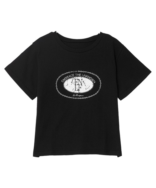 KOBE LETTUCE(コウベレタス)の「かすれプリントTシャツ(Tシャツ/カットソー・レディース・オフホワイト/ブラック・M)」の11枚目の写真