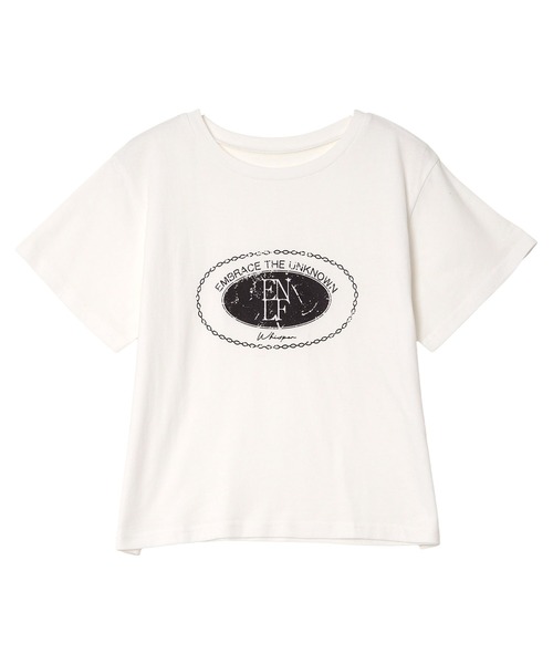 KOBE LETTUCE(コウベレタス)の「かすれプリントTシャツ(Tシャツ/カットソー・レディース・オフホワイト/ブラック・M)」の12枚目の写真