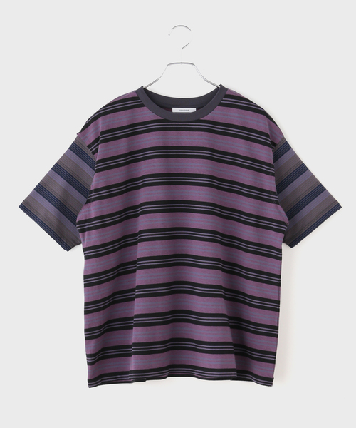 JOURNAL STANDARD(ジャーナルスタンダード)の「クレイジーボーダーTEE(Tシャツ/カットソー・レディース・パープル/ブラウン/ブラック・FREE)」の3枚目の写真