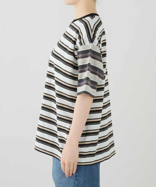 JOURNAL STANDARD(ジャーナルスタンダード)の「クレイジーボーダーTEE(Tシャツ/カットソー・レディース・パープル/ブラウン/ブラック・FREE)」の12枚目の写真