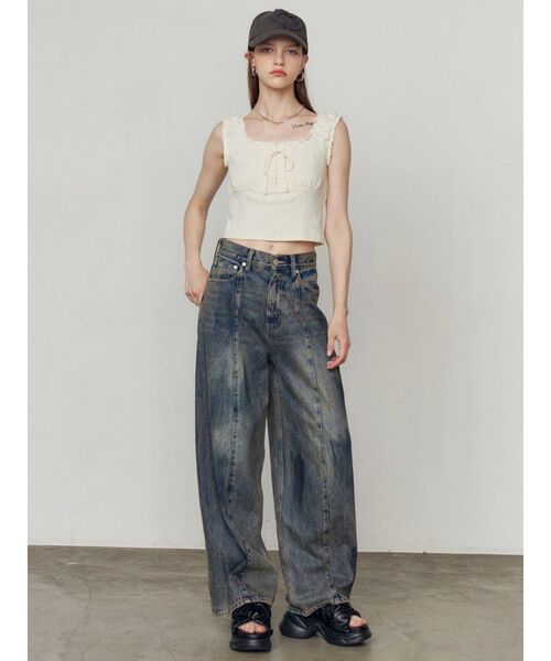 EMODA(エモダ)の「クロスギャザーサンダル(サンダル・レディース・ブラック/アイボリー・LARGE/MEDIUM/SMALL)」の22枚目の写真
