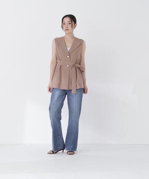 NATURAL BEAUTY BASIC(ナチュラルビューティーベーシック)の「ベルテッドジレ(ベスト・レディース・ベージュ/ブラウン・フリ-)」の12枚目の写真