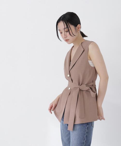 NATURAL BEAUTY BASIC(ナチュラルビューティーベーシック)の「ベルテッドジレ(ベスト・レディース・ベージュ/ブラウン・フリ-)」の13枚目の写真