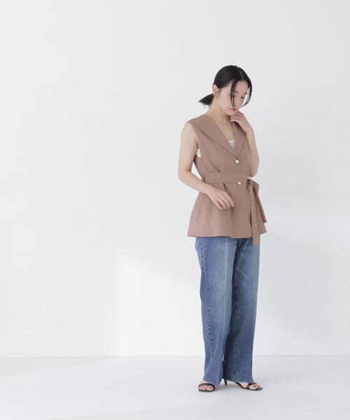 NATURAL BEAUTY BASIC(ナチュラルビューティーベーシック)の「ベルテッドジレ(ベスト・レディース・ベージュ/ブラウン・フリ-)」の14枚目の写真