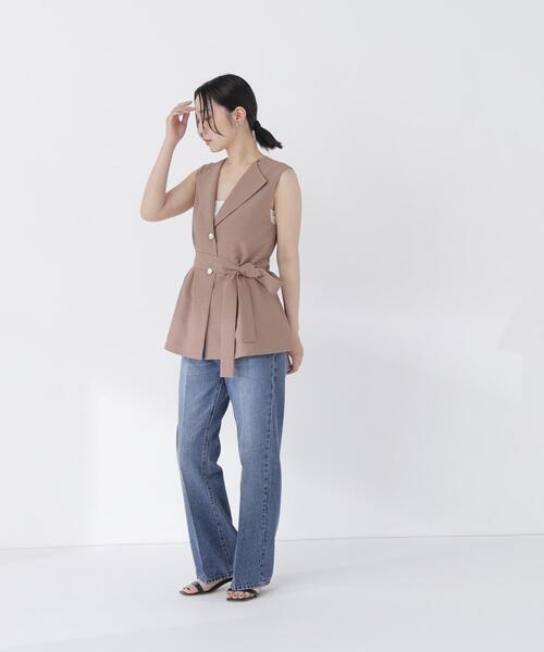 NATURAL BEAUTY BASIC(ナチュラルビューティーベーシック)の「ベルテッドジレ(ベスト・レディース・ベージュ/ブラウン・フリ-)」の18枚目の写真