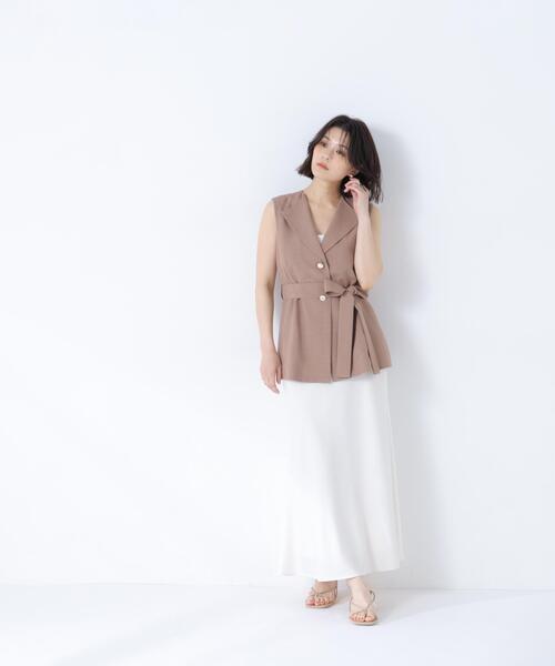 NATURAL BEAUTY BASIC(ナチュラルビューティーベーシック)の「ベルテッドジレ(ベスト・レディース・ベージュ/ブラウン・フリ-)」の19枚目の写真