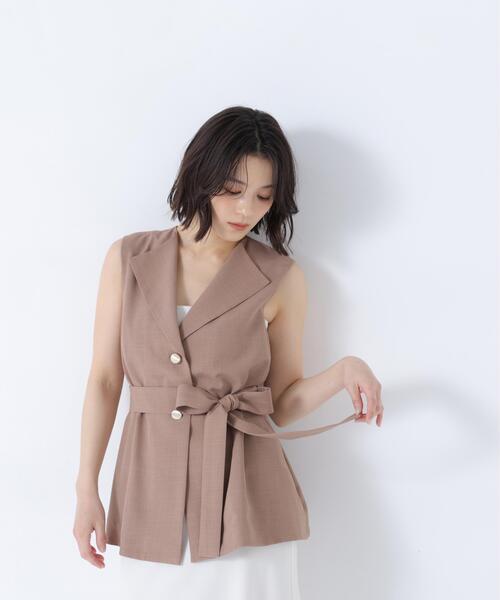 NATURAL BEAUTY BASIC(ナチュラルビューティーベーシック)の「ベルテッドジレ(ベスト・レディース・ベージュ/ブラウン・フリ-)」の20枚目の写真