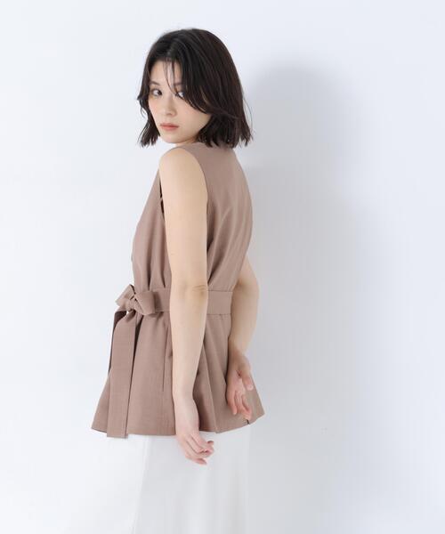 NATURAL BEAUTY BASIC(ナチュラルビューティーベーシック)の「ベルテッドジレ(ベスト・レディース・ベージュ/ブラウン・フリ-)」の21枚目の写真