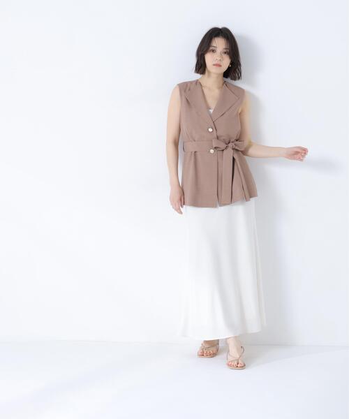 NATURAL BEAUTY BASIC(ナチュラルビューティーベーシック)の「ベルテッドジレ(ベスト・レディース・ベージュ/ブラウン・フリ-)」の22枚目の写真
