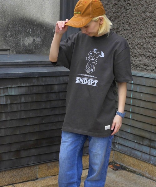 SNOOPY×OLD BETTY'S（スヌーピーカケルオールドベティーズ）の「スヌーピー【SNOOPY】organic cotton T-shirts(Jump)（Tシャツ/カットソー・レディース・オフホワイト/スミクロ・L/M）」の4枚目の写真