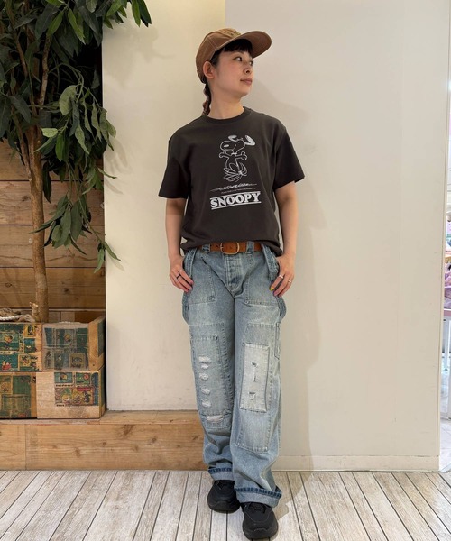 SNOOPY×OLD BETTY'S（スヌーピーカケルオールドベティーズ）の「スヌーピー【SNOOPY】organic cotton T-shirts(Jump)（Tシャツ/カットソー・レディース・オフホワイト/スミクロ・L/M）」の6枚目の写真