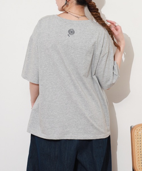 BARNDOOR（バーンドア）の「20/-天竺 ダリア プリント T 26SS 半袖（Tシャツ/カットソー・レディース・ネイビー/杢グレー/オフホワイト・FREE）」の13枚目の写真