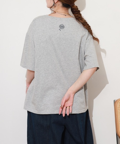 BARNDOOR（バーンドア）の「20/-天竺 ダリア プリント T 26SS 半袖（Tシャツ/カットソー・レディース・ネイビー/杢グレー/オフホワイト・FREE）」の14枚目の写真