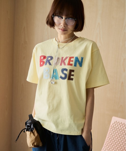 BROKEN BASE(ブロークンベース)の「BROKENBASE Handmade Like Patchwork Tee / BROKENBASE ハンドメイドライクパッチワークTee(Tシャツ/カットソー・メンズ・ネイビー/ホワイト/イエロー・SMALL/LARGE/MEDIUM)」の3枚目の写真