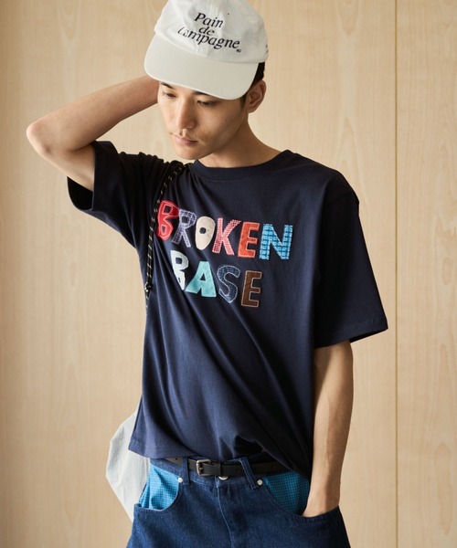 BROKEN BASE(ブロークンベース)の「BROKENBASE Handmade Like Patchwork Tee / BROKENBASE ハンドメイドライクパッチワークTee(Tシャツ/カットソー・メンズ・ネイビー/ホワイト/イエロー・SMALL/LARGE/MEDIUM)」の18枚目の写真