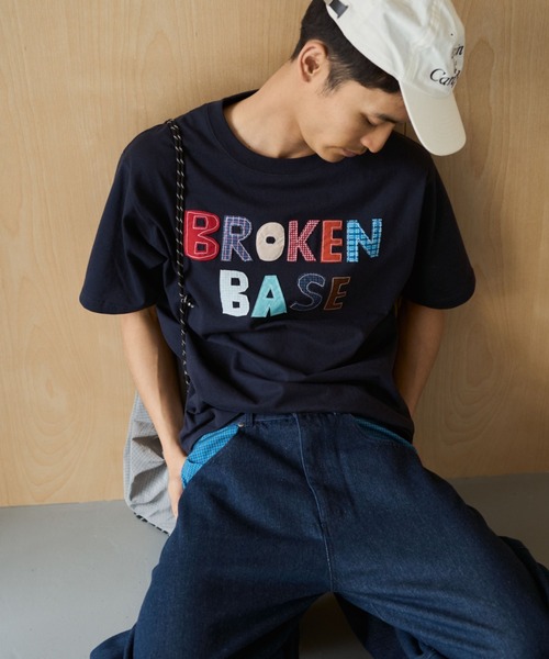 BROKEN BASE(ブロークンベース)の「BROKENBASE Handmade Like Patchwork Tee / BROKENBASE ハンドメイドライクパッチワークTee(Tシャツ/カットソー・メンズ・ネイビー/ホワイト/イエロー・SMALL/LARGE/MEDIUM)」の19枚目の写真
