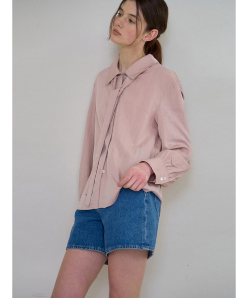 UNNOUT(アナウト)の「RELAXED TIE BLOUSE PINK(シャツ/ブラウス・レディース・その他・FREE)」の2枚目の写真