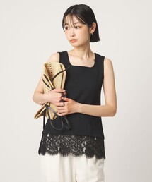 ナチュラルコットンベア シアーペプラム タンクトップ（タンクトップ