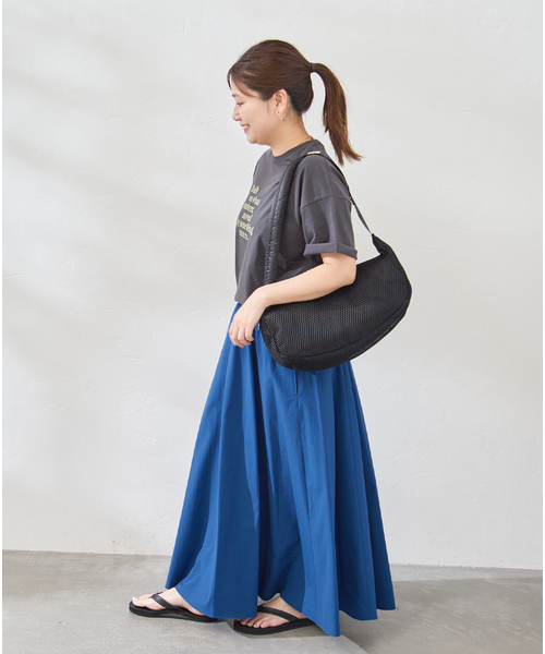 JOURNAL STANDARD(ジャーナルスタンダード)の「《追加2》【撥水/接触冷感/洗える/UVカット】リネンNYストレッチギャザースカート(スカート・レディース・ブルー/ブラック・38/36)」の8枚目の写真