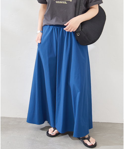 JOURNAL STANDARD(ジャーナルスタンダード)の「《追加2》【撥水/接触冷感/洗える/UVカット】リネンNYストレッチギャザースカート(スカート・レディース・ブルー/ブラック・38/36)」の9枚目の写真