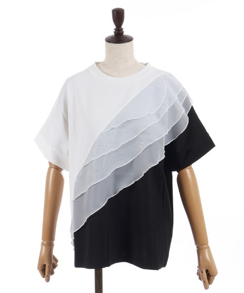 axes femme（アクシーズファム）の「チュールフリルＴシャツ（Tシャツ/カットソー・レディース・ホワイト/ブラック・FREE）」の17枚目の写真