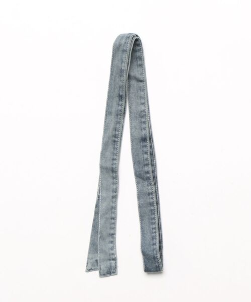 CECIL McBEE(セシルマクビー)の「ボウタイ付きデニムセットアップ(ワンピース・レディース・ブラック/サックスブルー・MEDIUM)」の4枚目の写真