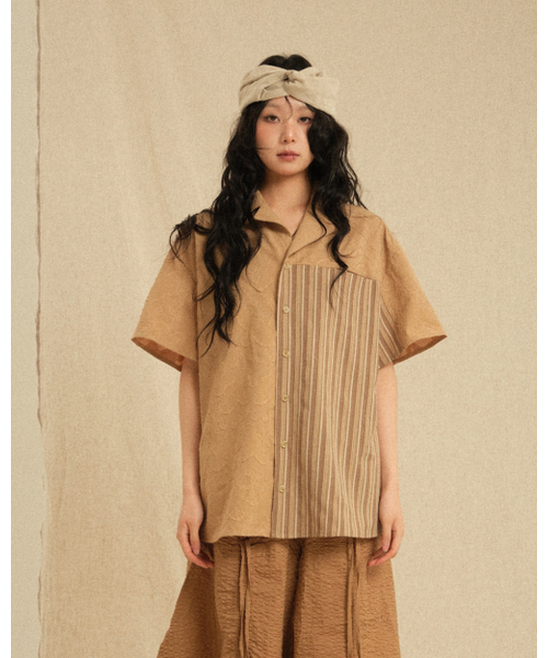 RECULER(ルキュレ)の「Ethnic Coloring Open Collar Shirts Beige (Ver. 26ss)(シャツ/ブラウス・レディース・その他・SMALL/LARGE)」の1枚目の写真