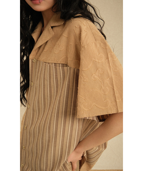 RECULER(ルキュレ)の「Ethnic Coloring Open Collar Shirts Beige (Ver. 26ss)(シャツ/ブラウス・レディース・その他・SMALL/LARGE)」の3枚目の写真
