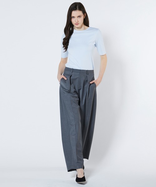 Sov.（ソブ）の「ストレッチセンタープレスカーブパンツ（その他パンツ・レディース・ブラック/グレー・36/38）」の14枚目の写真
