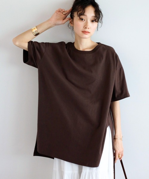 【汗染み防止】サイドスリットTシャツ