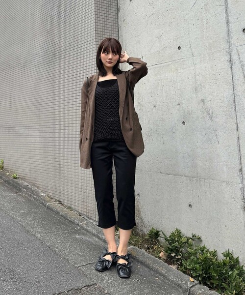 CITEN(シテン)の「<CITEN>カプリパンツ(その他パンツ・レディース・ブラック/ブラウン系・M/S)」の1枚目の写真