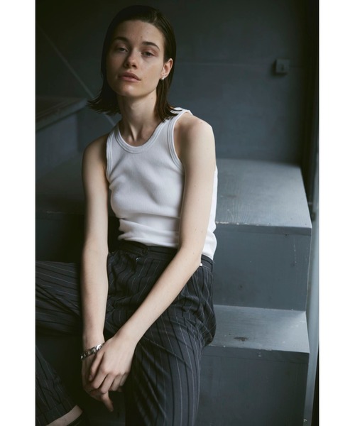 FRONT 11201(フロントワンワントゥーオーワン)の「Women's American Sleeve Rib Tank Top(Tシャツ/カットソー・レディース・ブラック/ホワイト・2/1)」の8枚目の写真