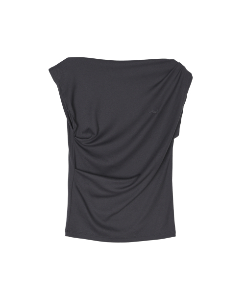 NICK&NICOLE(ニックアンドニコール)の「DRAPED SHIRRING SLEEVELESS TOP_CHARCOAL(Tシャツ/カットソー・レディース・その他・FREE)」の4枚目の写真